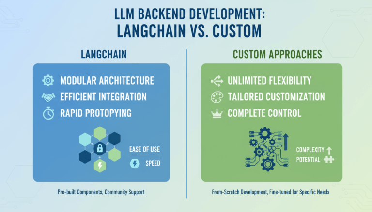 Comparing LangChain and Custom Approaches: Developing LLM Backends