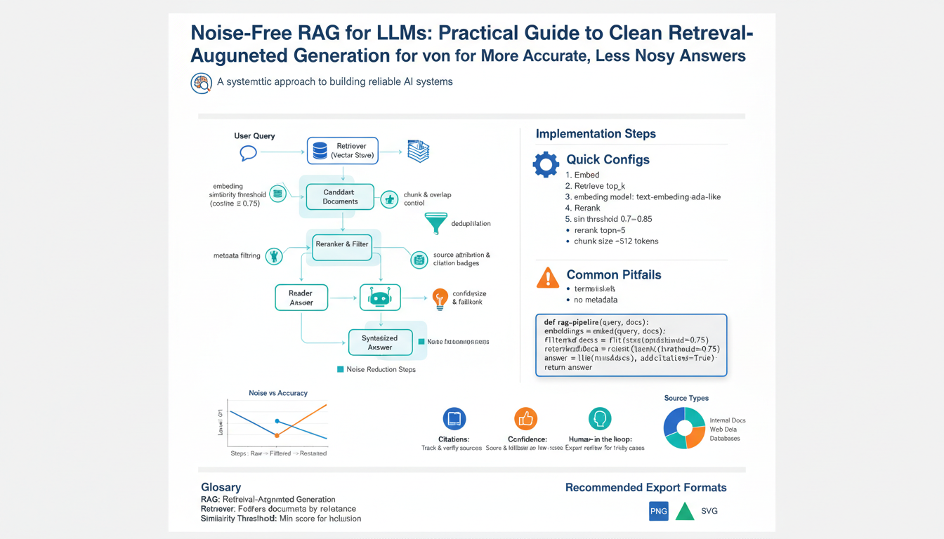 Noise‑Free RAG for LLMs: Practical Guide to Clean Retrieval‑Augmented Generation for More Accurate, Less Noisy Answers