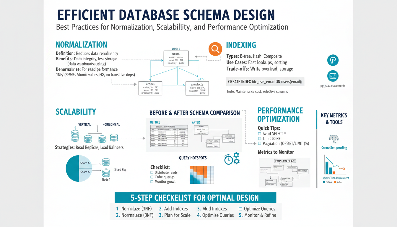 Efficient Database Schema Design: Best Practices for Normalization, Indexing, Scalability, and Performance Optimization