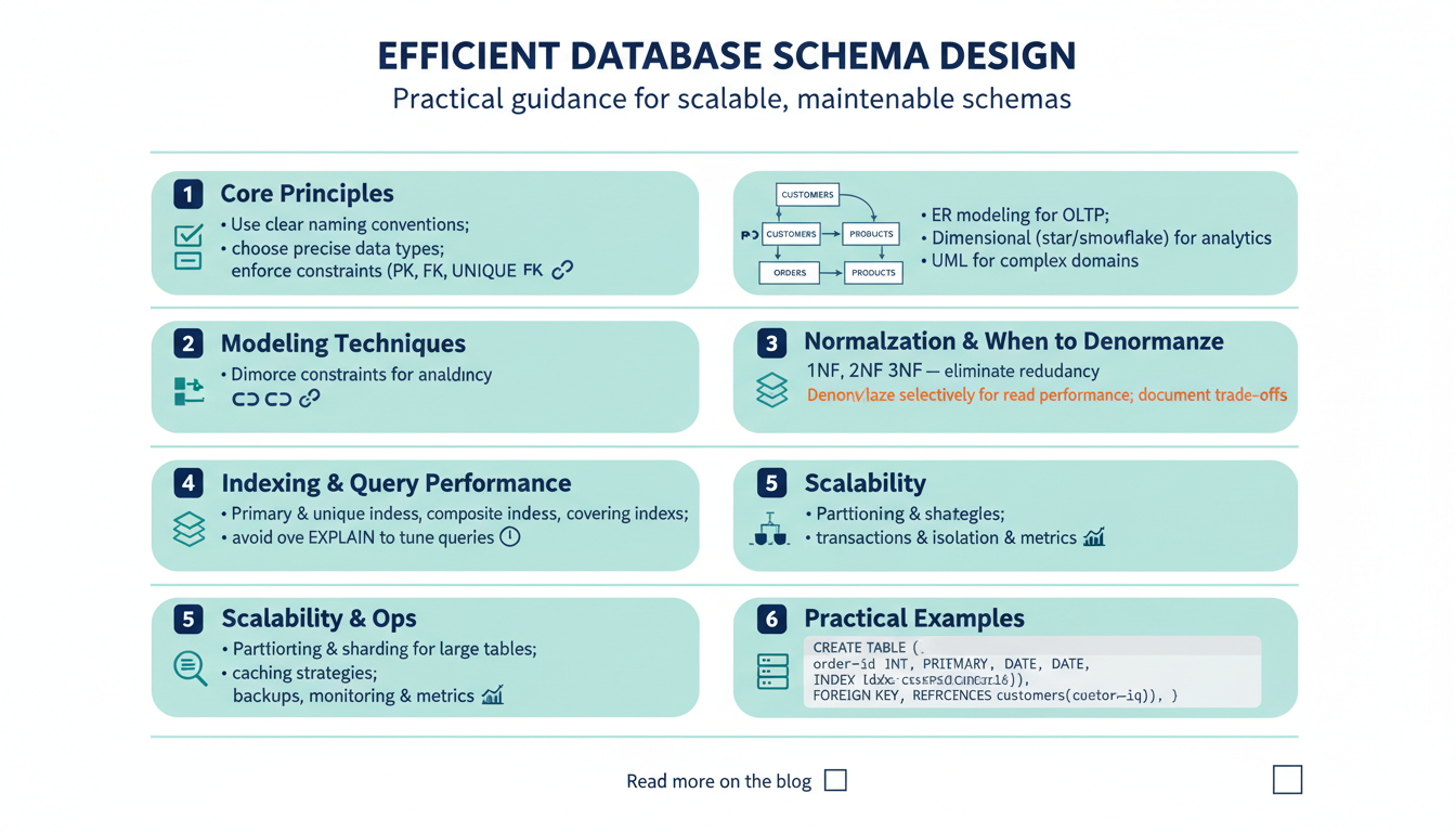 Efficient Database Schema Design: Best Practices, Modeling Techniques, Normalization & Performance Tips