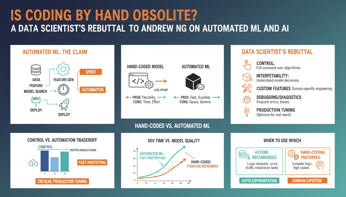 Is Coding by Hand Obsolete? A Data Scientist’s Rebuttal to Andrew Ng on Automated ML and AI