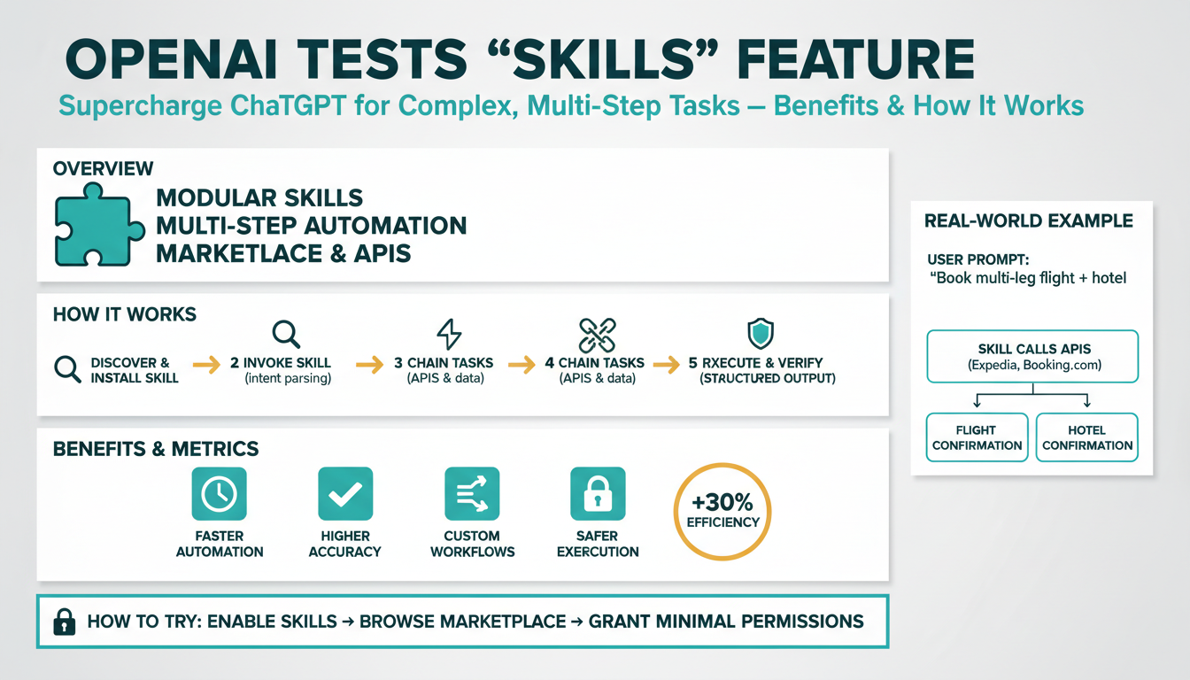 OpenAI Tests 'Skills' Feature to Supercharge ChatGPT for Complex, Multi-Step Tasks — Benefits & How It Works