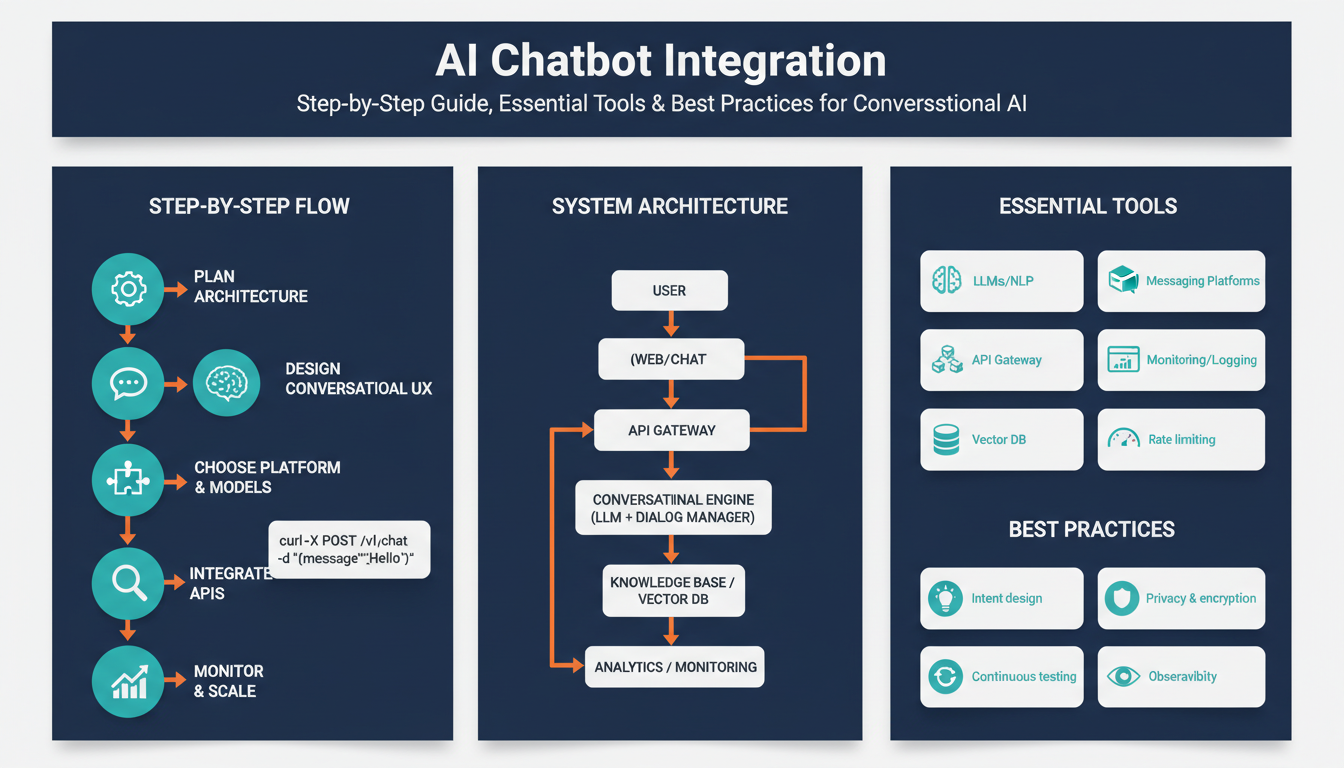 AI Chatbot Integration: Step-by-Step Guide, Essential Tools & Best Practices for Conversational AI