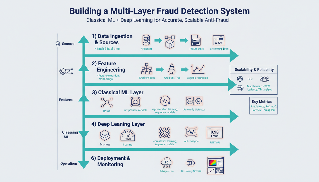 Building a Multi-Layer Fraud Detection System Using Classical Machine Learning and Deep Learning Techniques for Accurate, Scalable Anti-Fraud