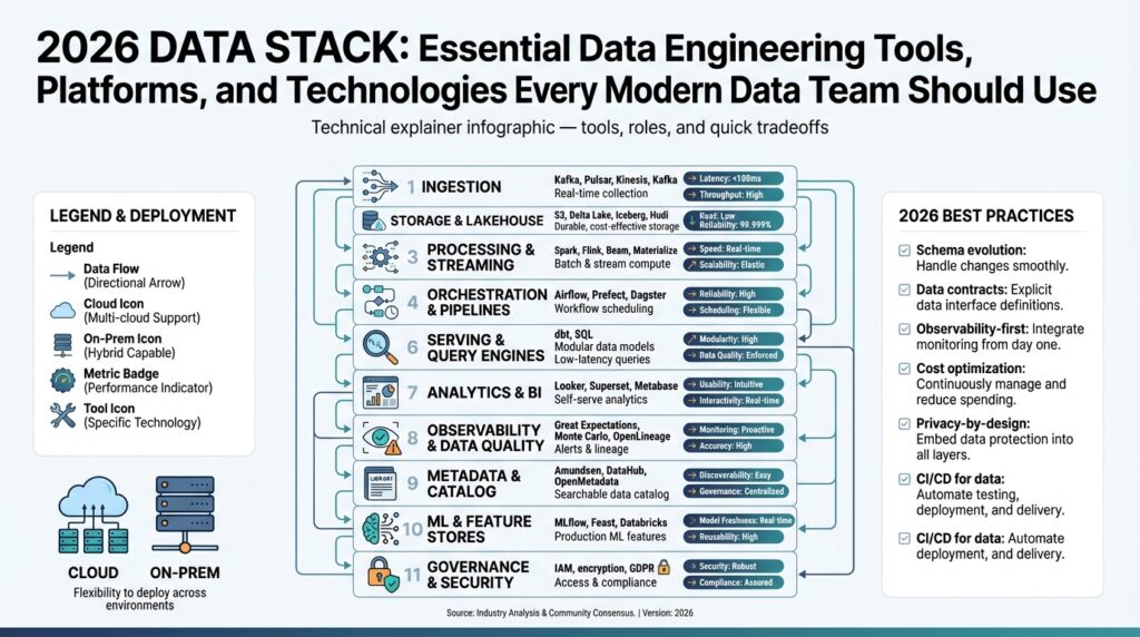 2026 Data Stack: Essential Data Engineering Tools, Platforms, and Technologies Every Modern Data Team Should Use