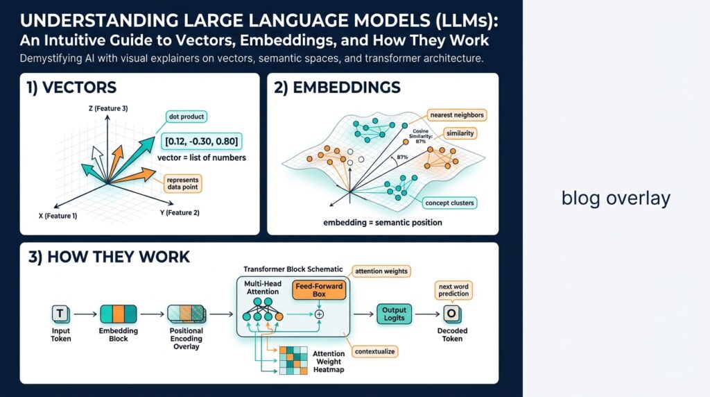 Understanding Large Language Models (LLMs): An Intuitive Guide to Vectors, Embeddings, and How They Work