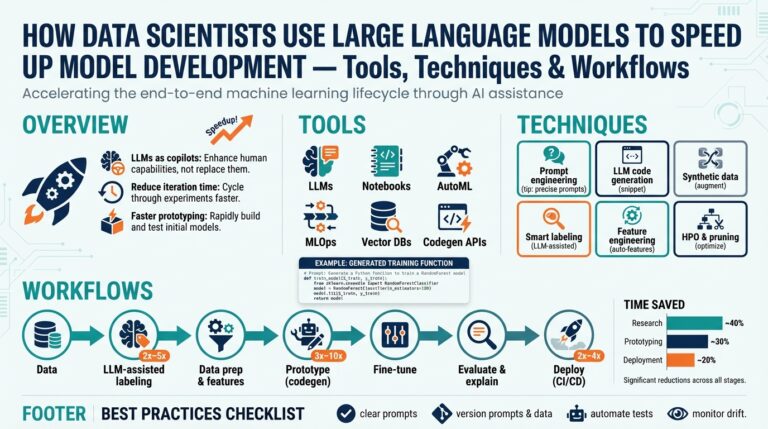 How Data Scientists Use Large Language Models to Speed Up Model Development — Tools, Techniques & Workflows
