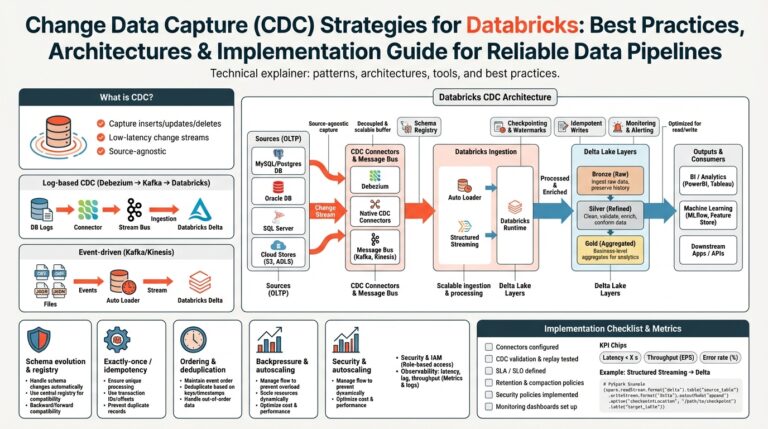 Change Data Capture (CDC) Strategies for Databricks: Best Practices, Architectures & Implementation Guide for Reliable Data Pipelines