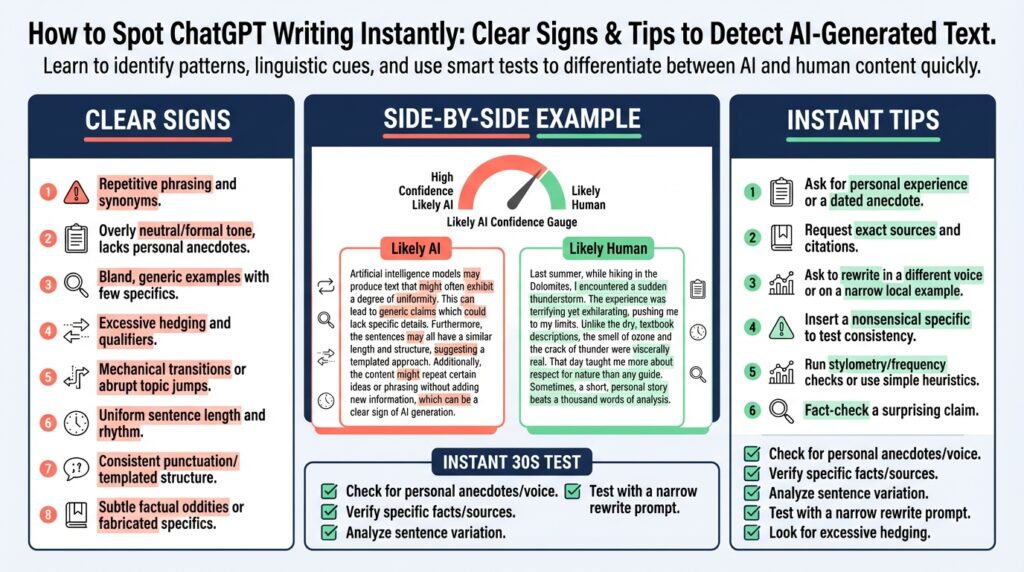 How to Spot ChatGPT Writing Instantly: Clear Signs & Tips to Detect AI-Generated Text