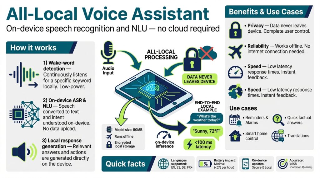 All-Local Voice Assistant: Privacy-First On-Device Assistant for Everyday Questions