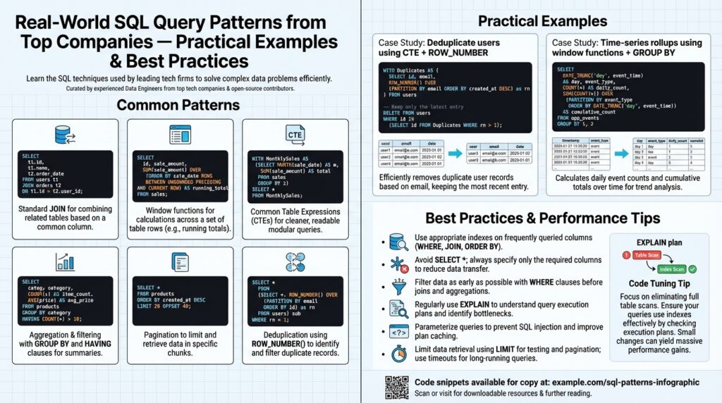Real-World SQL Query Patterns from Top Companies — Practical Examples & Best Practices