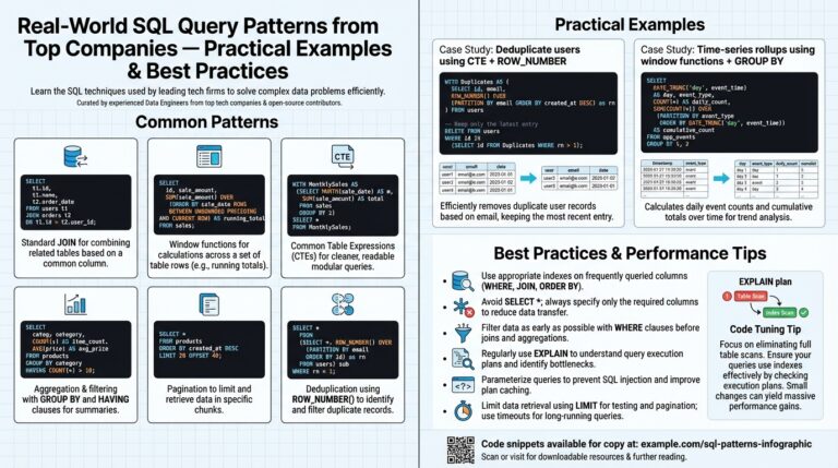 Real-World SQL Query Patterns from Top Companies — Practical Examples & Best Practices