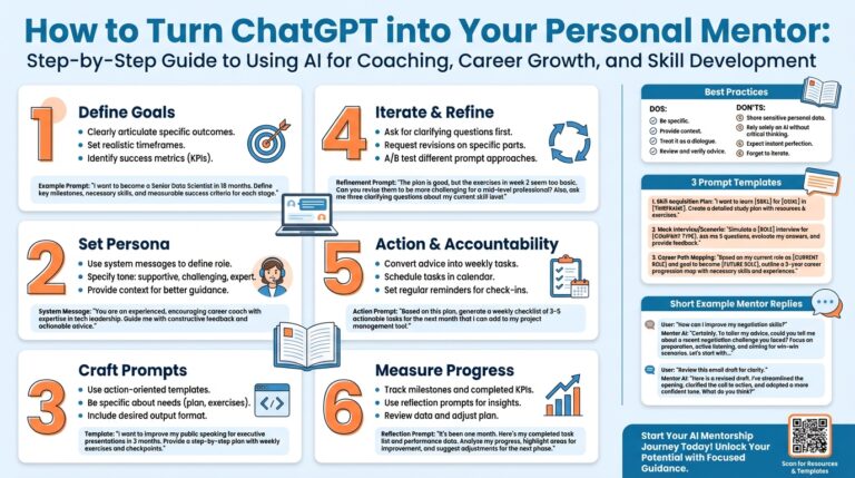 How to Turn ChatGPT into Your Personal Mentor: Step-by-Step Guide to Using AI for Coaching, Career Growth, and Skill Development
