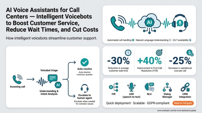 AI Voice Assistants for Call Centers — Intelligent Voicebots to Boost Customer Service, Reduce Wait Times, and Cut Costs