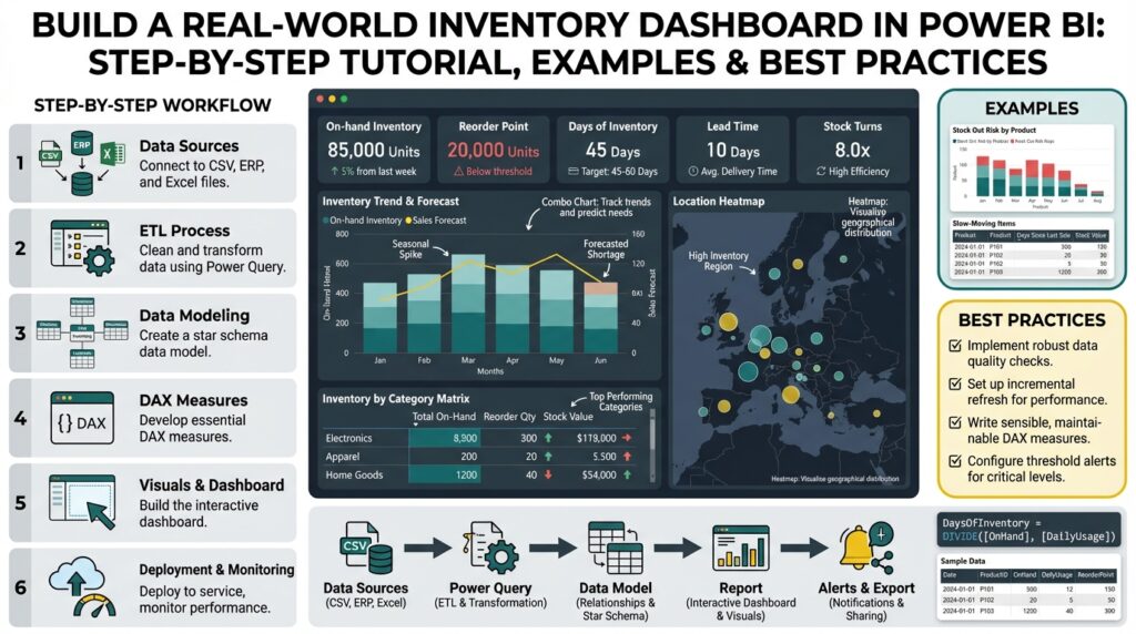 Build a Real-World Inventory Dashboard in Power BI: Step-by-Step Tutorial, Examples & Best Practices