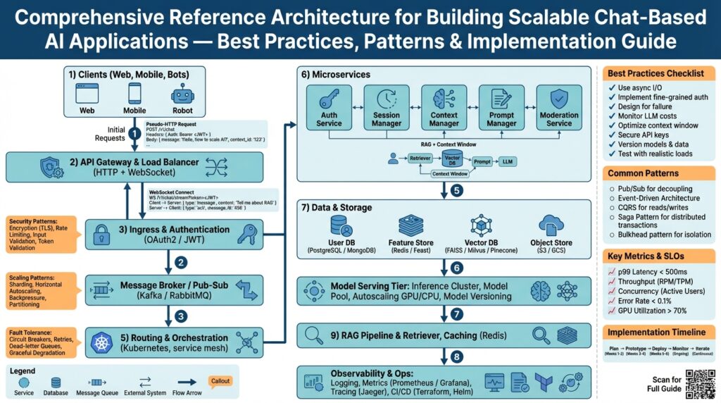 Comprehensive Reference Architecture for Building Scalable Chat-Based AI Applications — Best Practices, Patterns & Implementation Guide