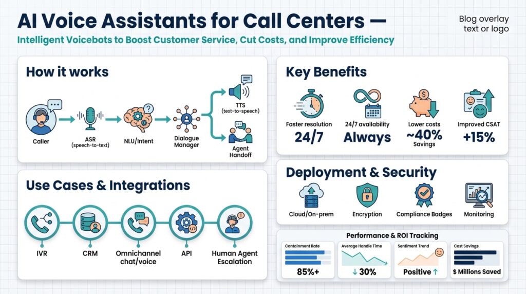 AI Voice Assistants for Call Centers — Intelligent Voicebots to Boost Customer Service, Cut Costs, and Improve Efficiency