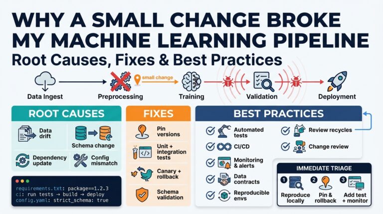 Why a Small Change Broke My Machine Learning Pipeline: Root Causes, Fixes & Best Practices