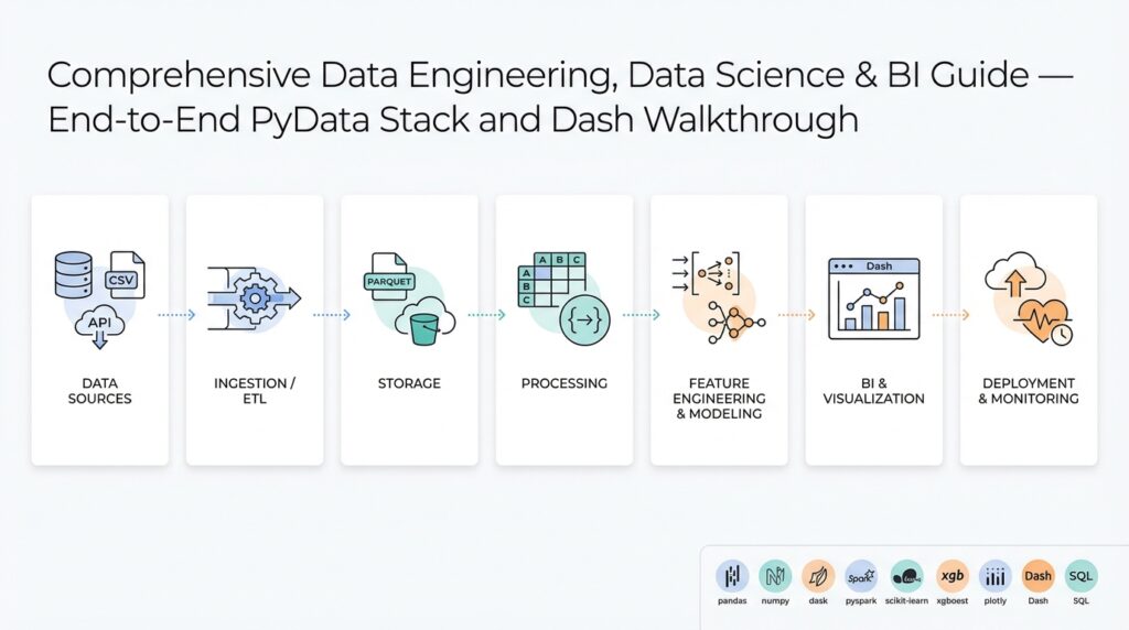 Comprehensive Data Engineering, Data Science & BI Guide — End-to-End PyData Stack and Dash Walkthrough