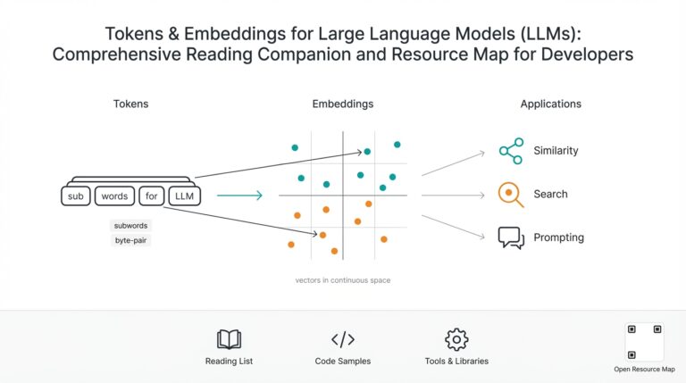 Tokens & Embeddings for Large Language Models (LLMs): Comprehensive Reading Companion and Resource Map for Developers