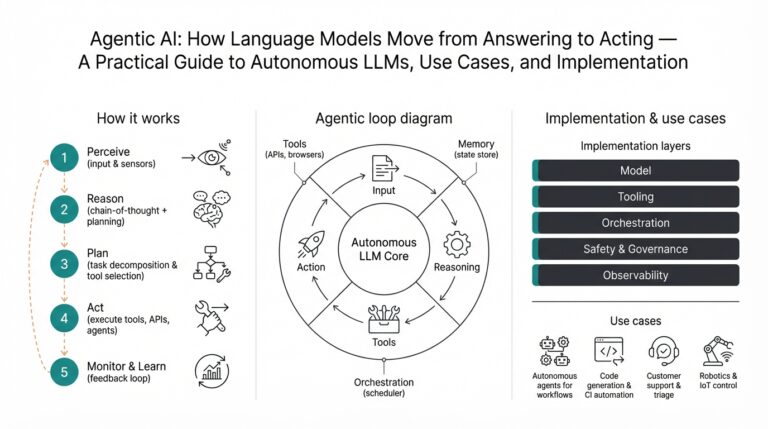 Agentic AI: How Language Models Move from Answering to Acting — A Practical Guide to Autonomous LLMs, Use Cases, and Implementation