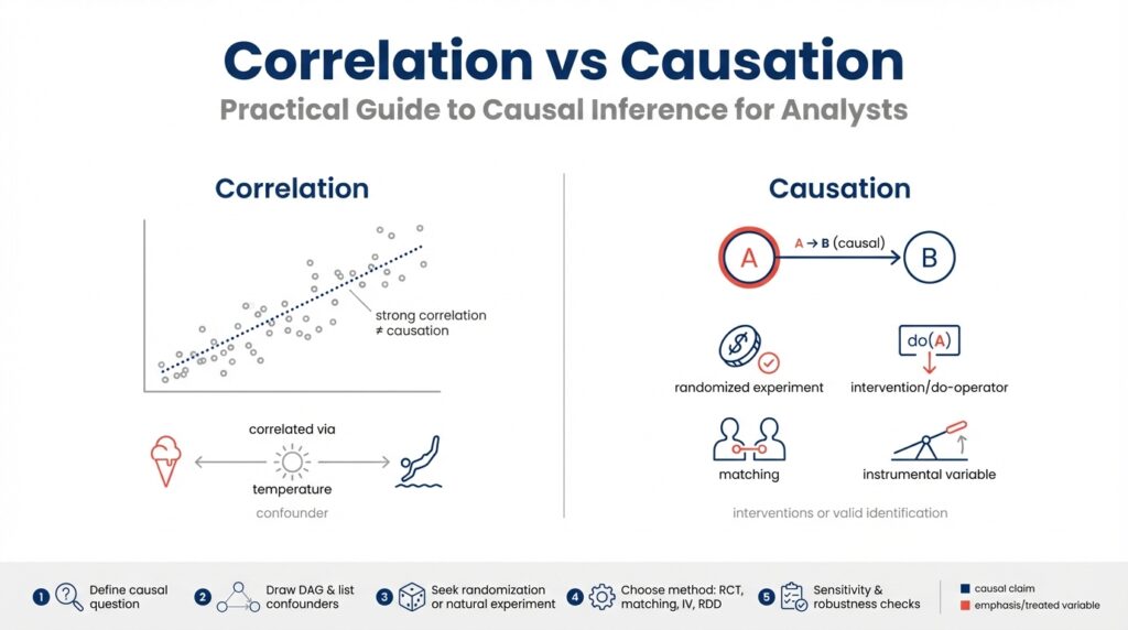 Correlation vs Causation in Data Science: Practical Guide to Causal Inference for Analysts