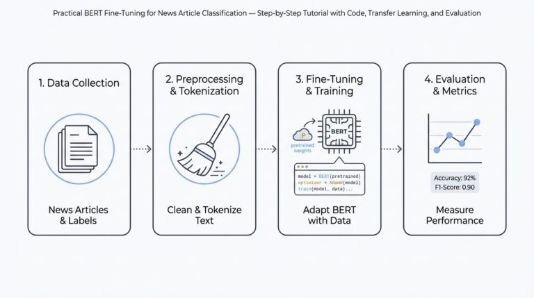 Practical BERT Fine-Tuning for News Article Classification — Step-by-Step Tutorial with Code, Transfer Learning, and Evaluation
