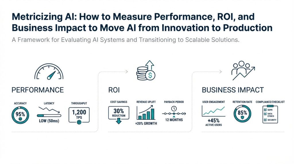 Metricizing AI: How to Measure Performance, ROI, and Business Impact to Move AI from Innovation to Production