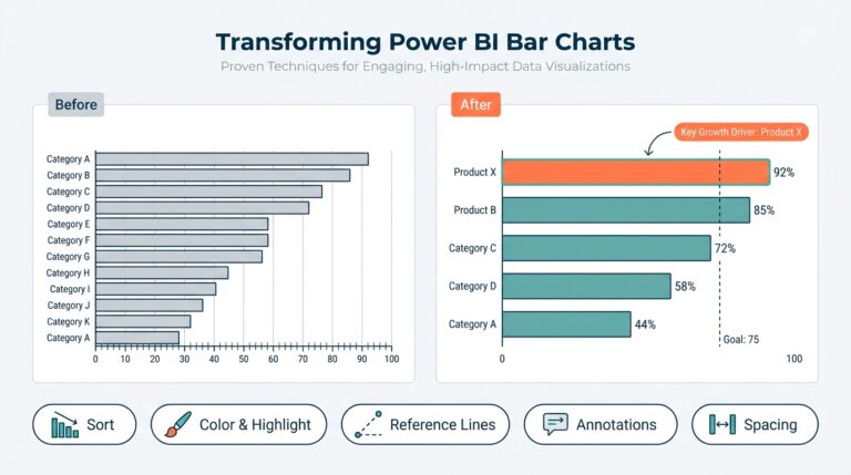 Transforming Power BI Bar Charts: Proven Techniques to Turn Boring Charts into Engaging, High-Impact Data Visualizations