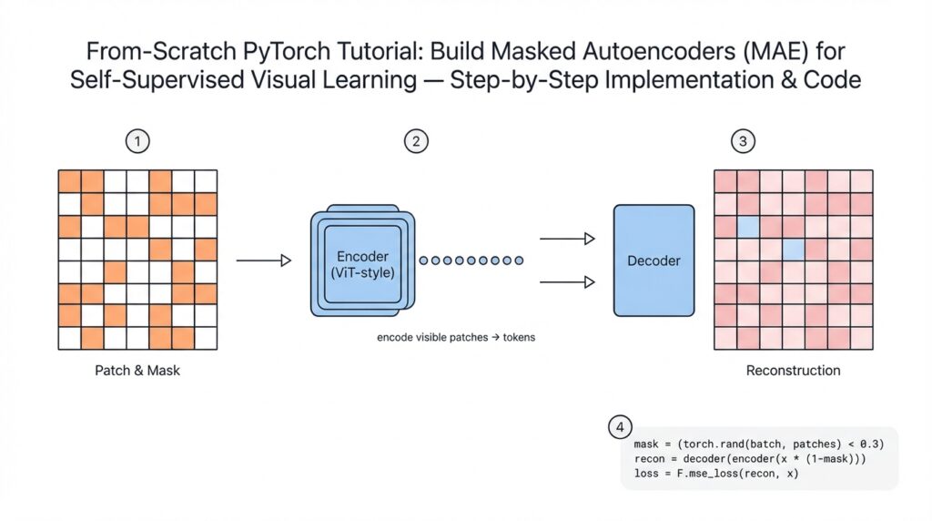 From-Scratch PyTorch Tutorial: Build Masked Autoencoders (MAE) for Self-Supervised Visual Learning — Step-by-Step Implementation & Code
