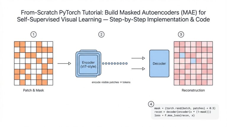 From-Scratch PyTorch Tutorial: Build Masked Autoencoders (MAE) for Self-Supervised Visual Learning — Step-by-Step Implementation & Code