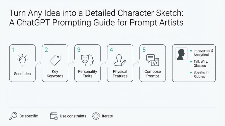 Turn Any Idea into a Detailed Character Sketch: A ChatGPT Prompting Guide for Prompt Artists