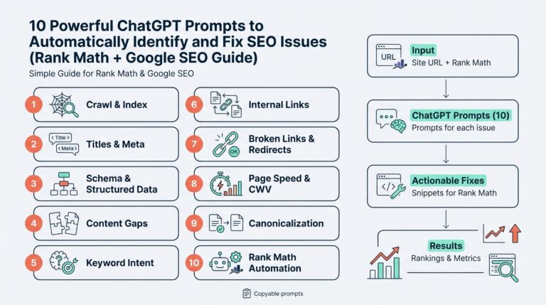 10 Powerful ChatGPT Prompts to Automatically Identify and Fix SEO Issues (Rank Math + Google SEO Guide)