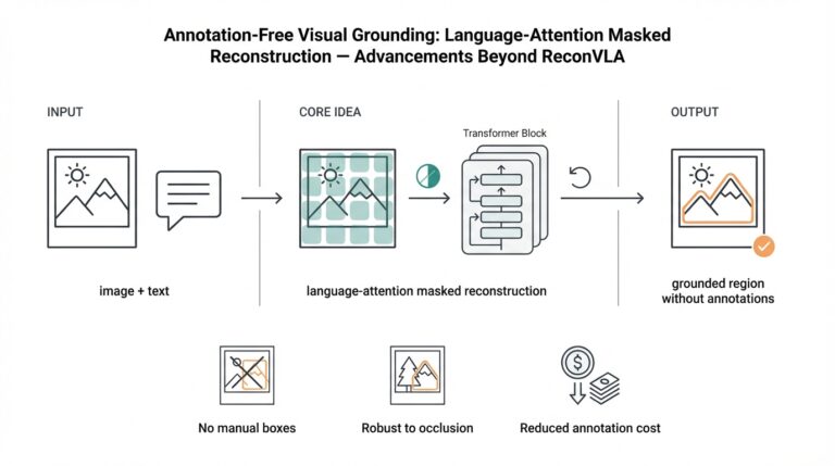 Annotation-Free Visual Grounding: Language-Attention Masked Reconstruction — Advancements Beyond ReconVLA