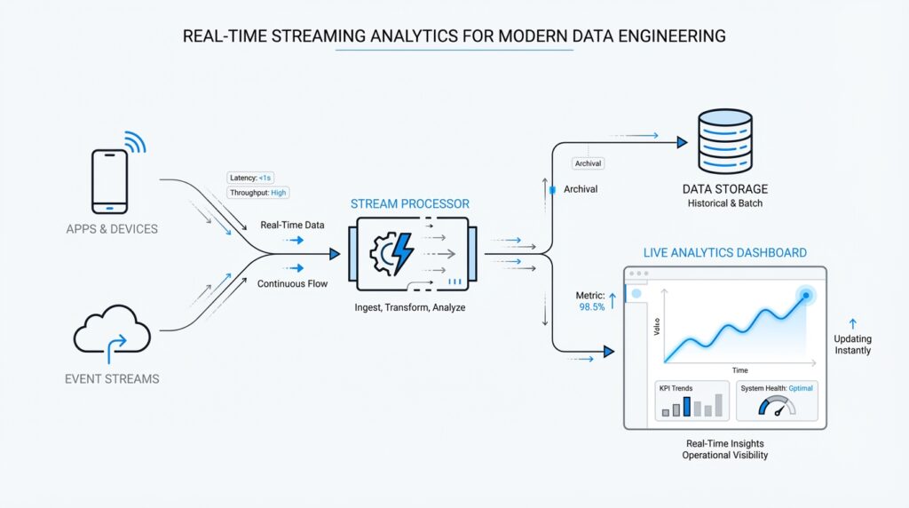 Real-Time Streaming Analytics for Modern Data Engineering
