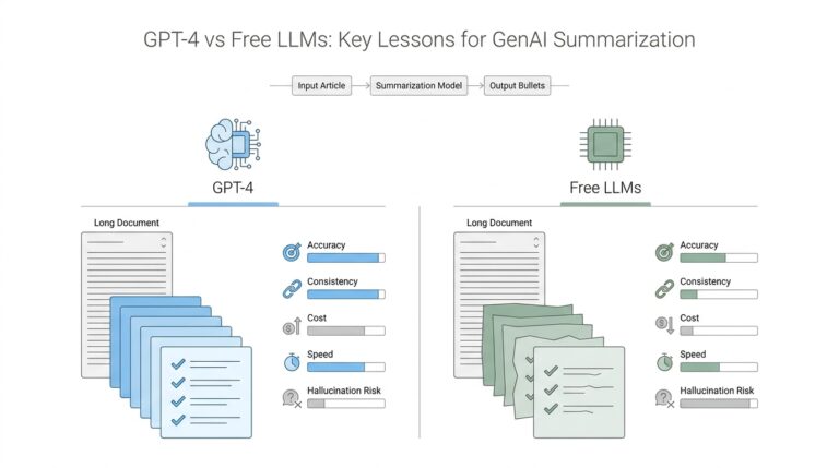 GPT-4 vs Free LLMs: Key Lessons for GenAI Summarization