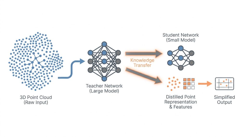 Deep Learning Knowledge Distillation for 3D Point Clouds