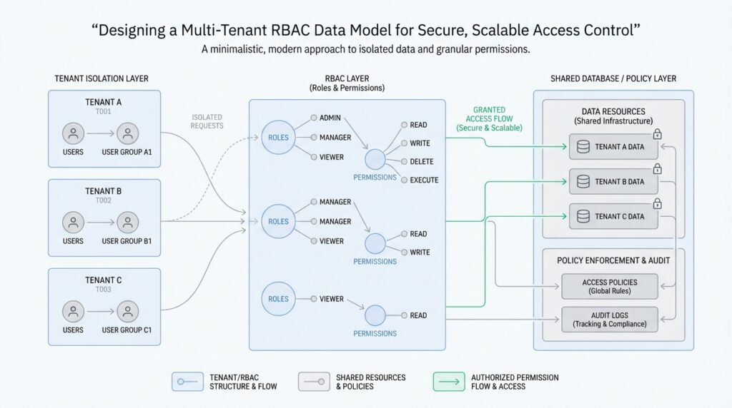 Designing a Multi-Tenant RBAC Data Model for Secure, Scalable Access Control