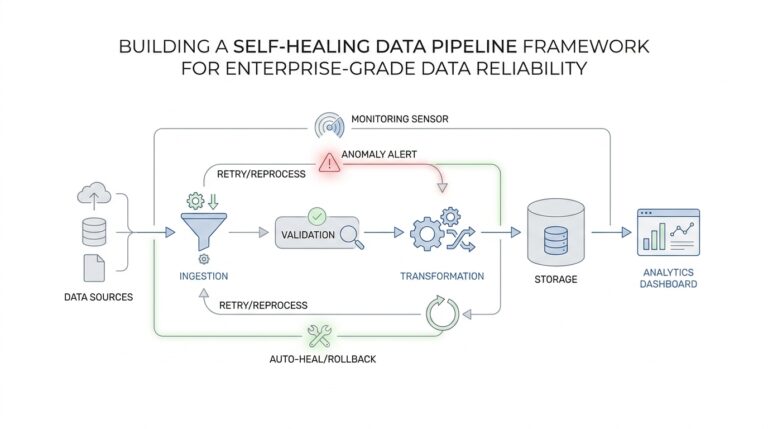 Building a Self-Healing Data Pipeline Framework for Enterprise-Grade Data Reliability