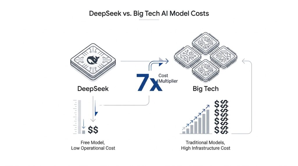 DeepSeek’s Free AI Model Costs Big Tech 7x More to Match
