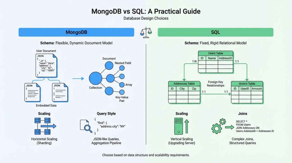 MongoDB vs SQL: A Practical Guide for Database Design Professionals