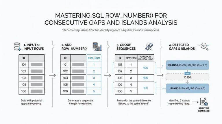 Mastering SQL ROW_NUMBER() for Consecutive Gaps and Islands Analysis
