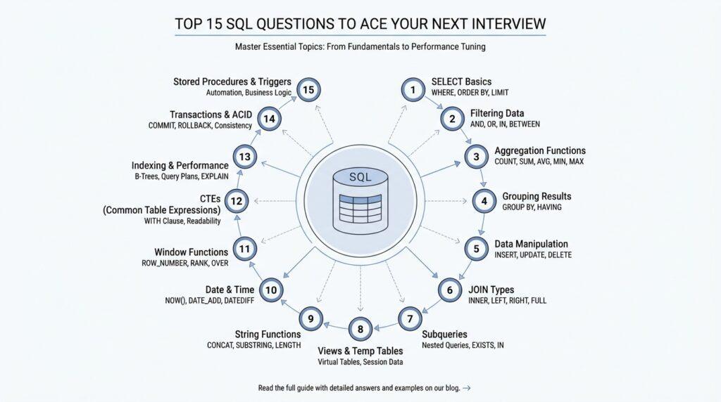 Top 15 SQL Questions to Ace Your Next Interview