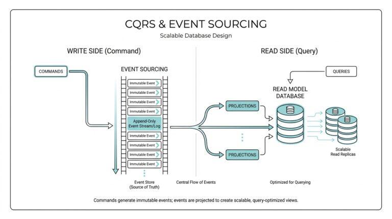 CQRS and Event Sourcing Architecture for Scalable Database Design