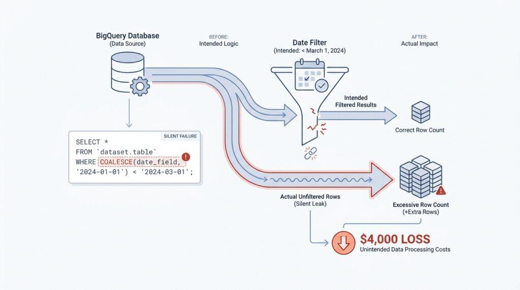 BigQuery COALESCE Date Filter Bug: How a Silent Date Filter Failure Cost $4,000